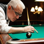 **Image Prompt:** A billiards instructor with 10+ years of experience, meticulously adjusting a student's bridge hand. Focus on the precision and expertise conveyed through the instructor's posture and the student's focused expression. The setting is a well-lit billiards hall.