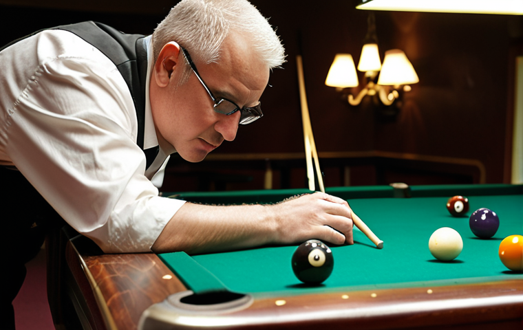 **Image Prompt:** A billiards instructor with 10+ years of experience, meticulously adjusting a student's bridge hand. Focus on the precision and expertise conveyed through the instructor's posture and the student's focused expression. The setting is a well-lit billiards hall.