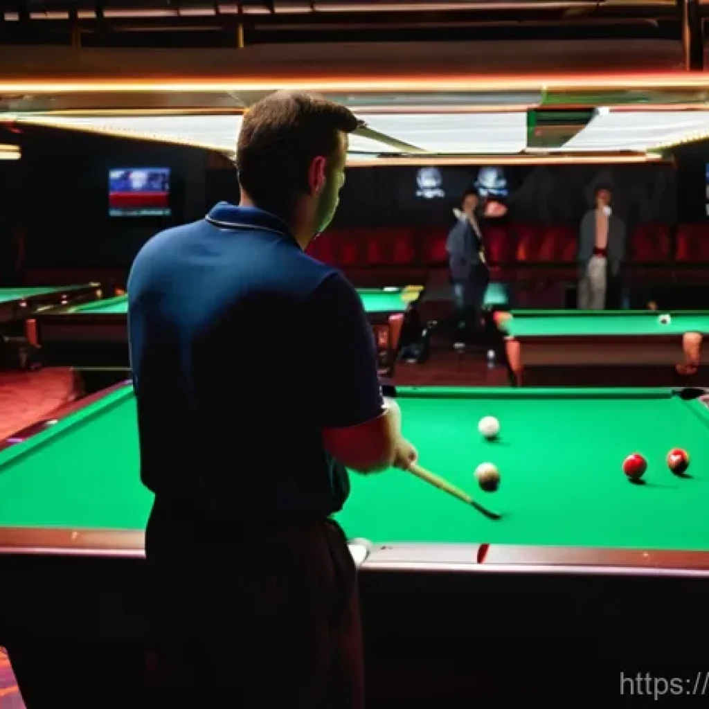 당구 행사 이벤트 - **Dynamic Professional Pool Tournament:**
"A wide-angle, cinematic shot capturing the thrilling ...