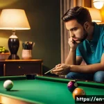 당구 TV 중계 일정 - **Prompt:** A young adult, dressed in comfortable casual wear like a t-shirt and jeans, is intensely...