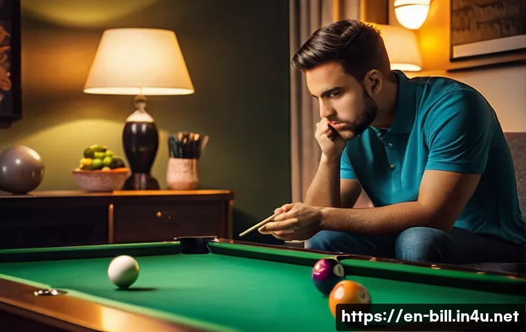 당구 TV 중계 일정 - **Prompt:** A young adult, dressed in comfortable casual wear like a t-shirt and jeans, is intensely...