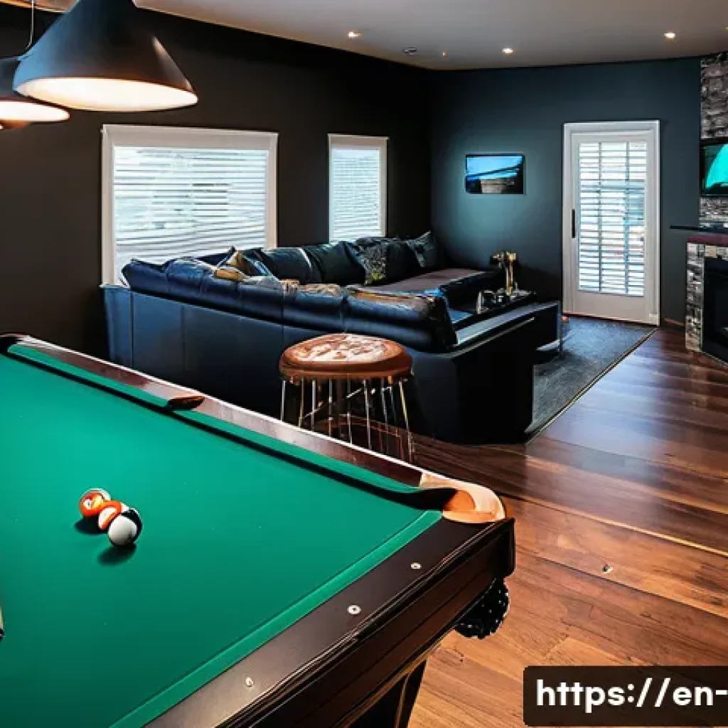 당구 필수 소품 - A high-resolution image of a professional pool table setup in a modern billiard room, featuring a sl...